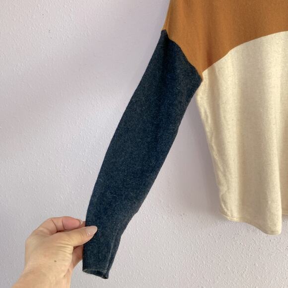 Madewell Women Coloblock Ashbury Merino Wool/Alpaca Mockneck Sweater Size XS - Picture 5 of 9